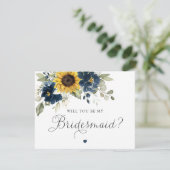 ひまわりのフローラブルーが私の花嫁になる 招待状 (スタンド正面)