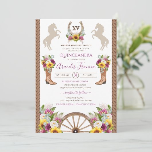 ひまわりのフローラ素朴シャルロキンセアニェラインビタ 招待状 (スタンド正面)