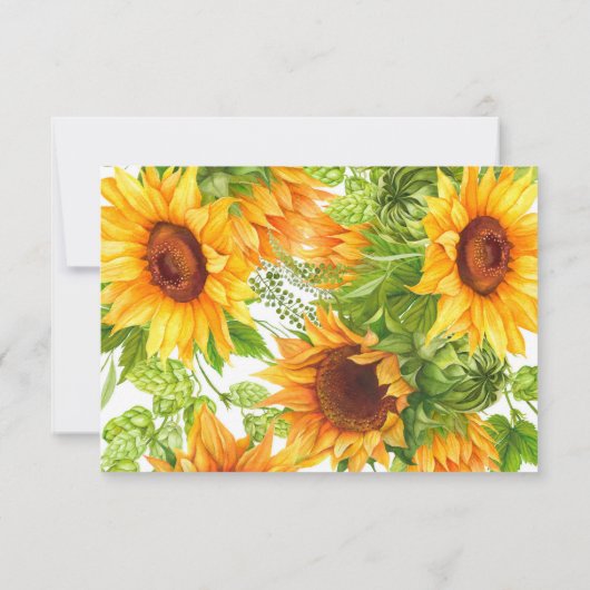 ひまわりのフローラ赤ちゃんシャワー予約カードを持ってくる 招待状 (裏面)