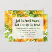 ひまわりのフローラ赤ちゃんシャワー予約カードを持ってくる 招待状 (正面/裏面)