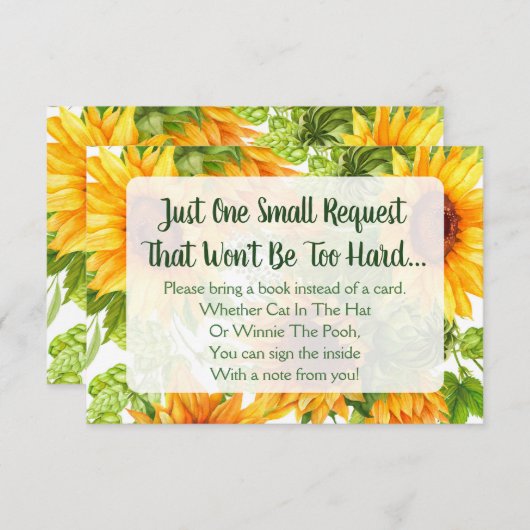 ひまわりのフローラ赤ちゃんシャワー予約カードを持ってくる 招待状 (正面/裏面)