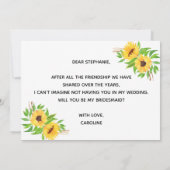 ひまわりのフローラ黄色は私の花嫁になる 招待状 (裏面)