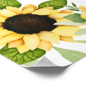 ひまわりのブライダルシャワーのウェルカムサイン ポスター (角)