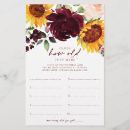 ひまわりのブライダルシャワーゲーム彼らいくつだった