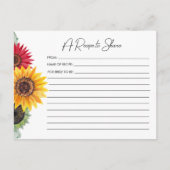 ひまわりのブライダルシャワーレシピカード ポストカード (正面)