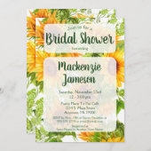 ひまわりのブライダルシャワー招待状 黄緑 招待状 (正面/裏面)