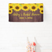 ひまわりのブライダルシャワー素朴背景ウッドプロップ 横断幕 (インサイチュ)