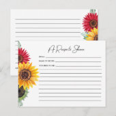 ひまわりのブライダルシャワー レシピカード ポストカード (正面/裏面)