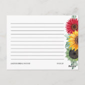 ひまわりのブライダルシャワー レシピカード ポストカード (裏面)