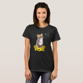 ひまわりのヘッドボウと蝶の子猫B Tシャツ (正面フル)