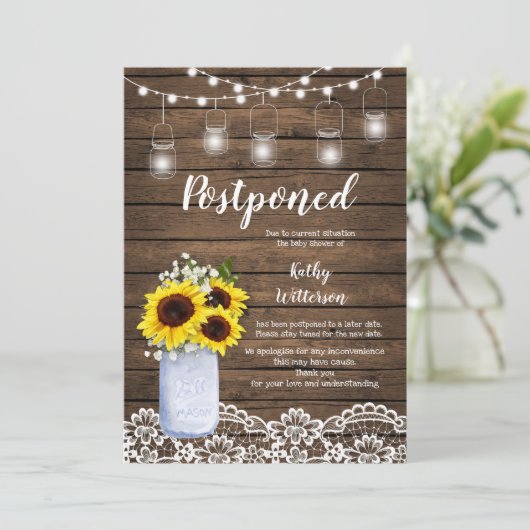 ひまわりのベビーシャワーが延期発表 招待状 (スタンド正面)