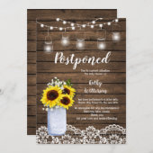ひまわりのベビーシャワーが延期発表 招待状 (正面/裏面)
