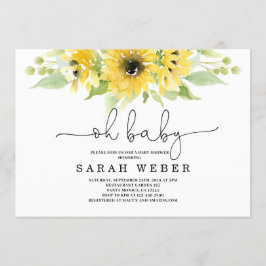 ひまわりのベビーシャワー 招待状
