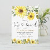 ひまわりのベビーブランチ緑の白いフローラ 招待状 (スタンド正面)