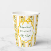 ひまわりのベビー開花の赤ちゃんシャワーモノグラムの 紙コップ (裏面)