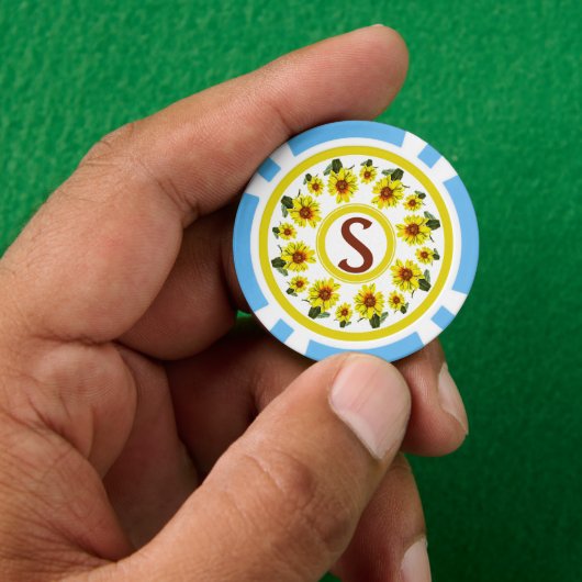 ひまわりのポーカーチップ ポーカーチップ (手)