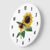 ひまわりのママの愛 ラージ壁時計 (傾斜)