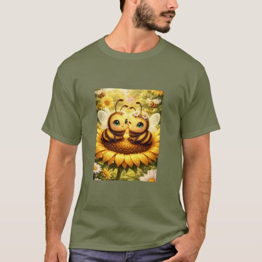 ひまわりのミツバチ Tシャツ (正面)