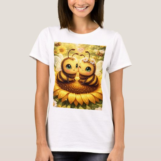 ひまわりのミツバチ Tシャツ (正面)