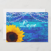 ひまわりのライトブルーの結婚式の誘い 招待状 (裏面)