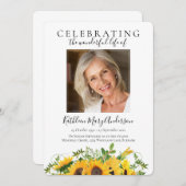 ひまわりのライフセレブレーション 招待状 (正面/裏面)