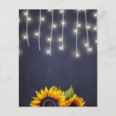 ひまわりのラスティックなブッフェスタイルの結婚前お披露目会の招待状 (裏面)