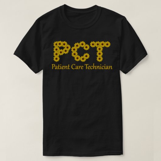 ひまわりのレトロシックな文字PCT患者気にTec Tシャツ (デザイン正面)