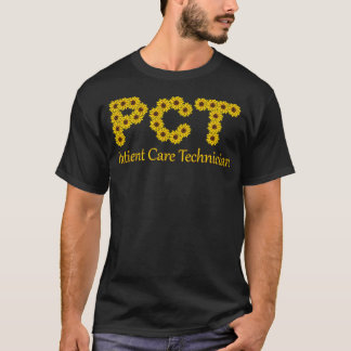 ひまわりのレトロシックな文字PCT患者気にTec Tシャツ