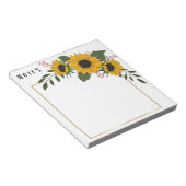 ひまわりの付箋 ノートパッド (アングル)