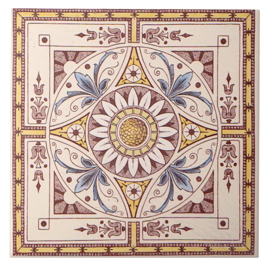 ひまわりの入り組んビクトリアンだトランスフェア タイル (正面)