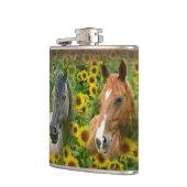 ひまわりの分野の美しい馬 フラスク (左)