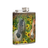 ひまわりの分野の美しい馬 フラスク (右)