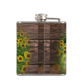 ひまわりの分野の美しい馬 フラスク (裏面)