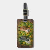 ひまわりの分野の美しい馬 ラゲッジタグ (正面縦)