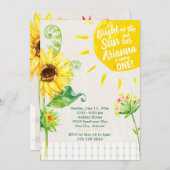 ひまわりの初誕生日パーティーの招待 招待状 (正面/裏面)