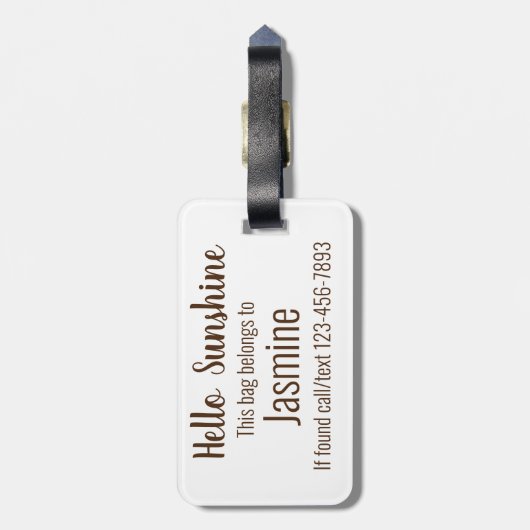 ひまわりの名前と可愛いことわざ ラゲッジタグ (裏面縦)