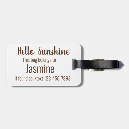 ひまわりの名前と可愛いことわざ ラゲッジタグ (裏面横)