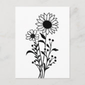 ひまわりの国 花のスタイル フローラル 思いのほか、こんにちは ポストカード (正面)