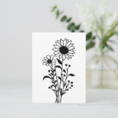 ひまわりの国 花のスタイル フローラル 思いのほか、こんにちは ポストカード (スタンド正面)