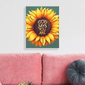 ひまわりの壁アート - やる気を出す キャンバスプリント (インサイチュ (リビング))