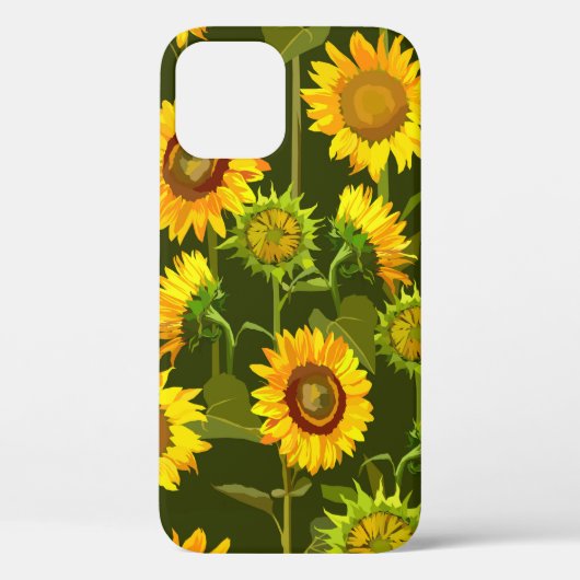ひまわりの夏の縫い目のない模様 Case-Mate iPhoneケース (裏面)
