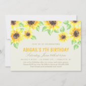 ひまわりの夏の誕生日パーティー 招待状 (正面)
