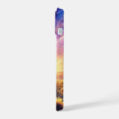 ひまわりの夕焼け幻想iPhoneケース iPhone 15ケース (左側面)