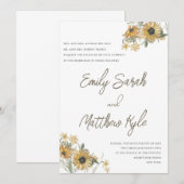 ひまわりの夢のウェディング招待状 招待状 (正面/裏面)