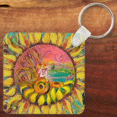ひまわりの妖精イエローピンクブルーファンタジー キーホルダー (裏面)