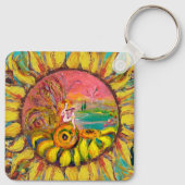 ひまわりの妖精イエローピンクブルーファンタジー キーホルダー (裏面)