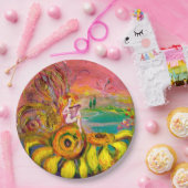 ひまわりの妖精 ファンタジー ペーパープレート (パーティー)