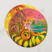 ひまわりの妖精 黄色 オレンジ ピンク 輝き (正面/裏面)