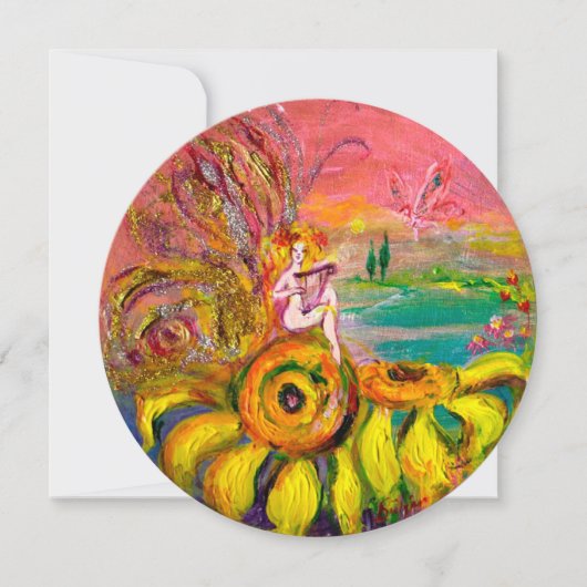 ひまわりの妖精 黄色 オレンジ ピンク 輝き (正面)