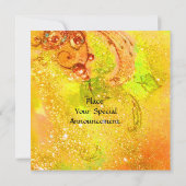 ひまわりの妖精 黄色 オレンジ ピンク 輝き 招待状 (裏面)